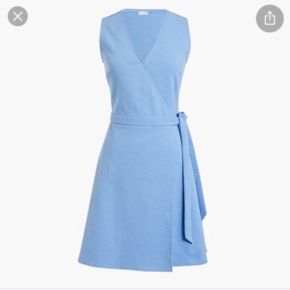 J.Crew Ponte Wrap Dress Light Blue NWT